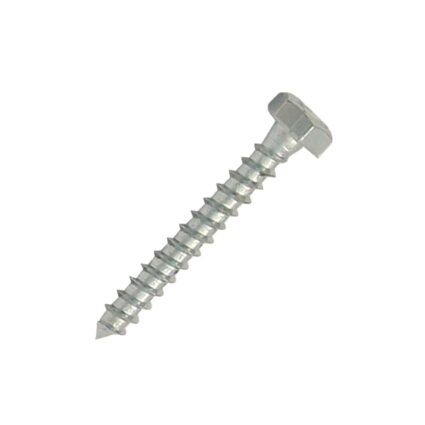 Surub autofiletant lemn SA-CH cap hexagonal SW-10 D-6.0mm L-40mm DIN571 zincat-alb ZZ