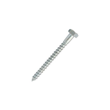 Surub autofiletant lemn SA-CH cap hexagonal SW-13 D-8.0mm L-80mm DIN571 zincat-alb ZZ