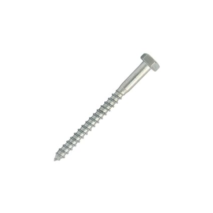 Surub autofiletant lemn SA-CH cap hexagonal SW-13 D-8.0mm L-90mm DIN571 zincat-alb ZZ