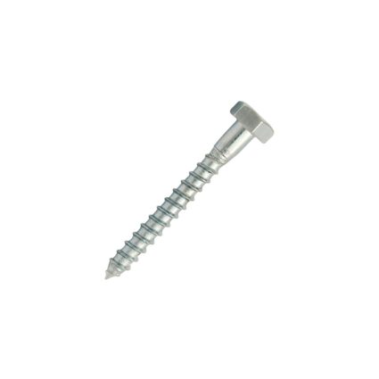Surub autofiletant lemn SA-CH cap hexagonal SW-17 D-10.0mm L-80mm DIN571 zincat-alb ZZ