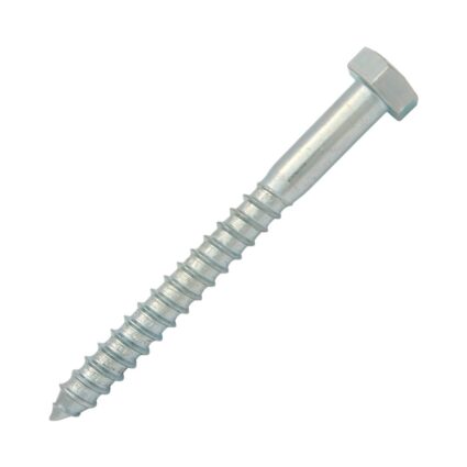 Surub autofiletant lemn SA-CH cap hexagonal SW-19 D-12.0mm L-120mm DIN571 zincat-alb ZZ