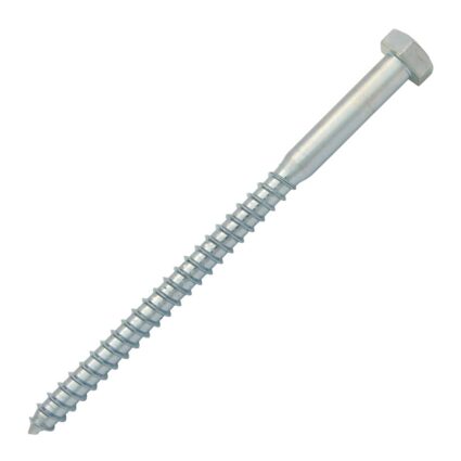 Surub autofiletant lemn SA-CH cap hexagonal SW-19 D-12.0mm L-180mm DIN571 zincat-alb