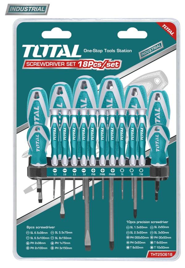 Set 18 Surubelnite - Cr-V (Industrial) - Total