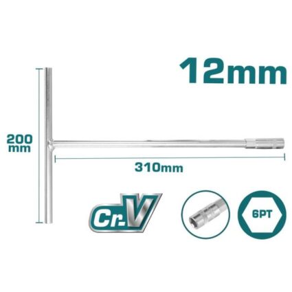 CHEIE TUBULARA CU MANER IN T – 12MM, 200X310MM (INDUSTRIAL) – TOTAL