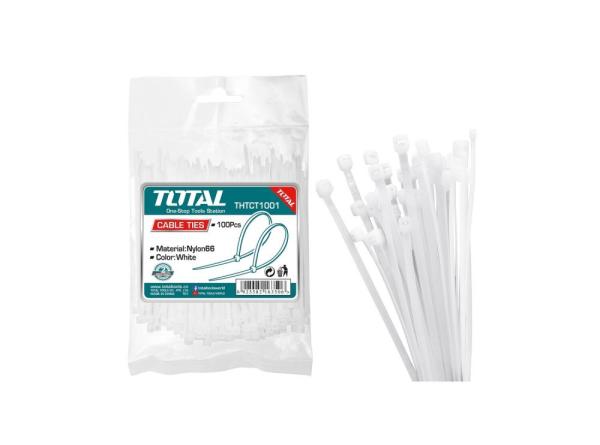 COLIERE DE PLASTIC - 100BUC - 3.6X200MM NYLON 66 - TOTAL