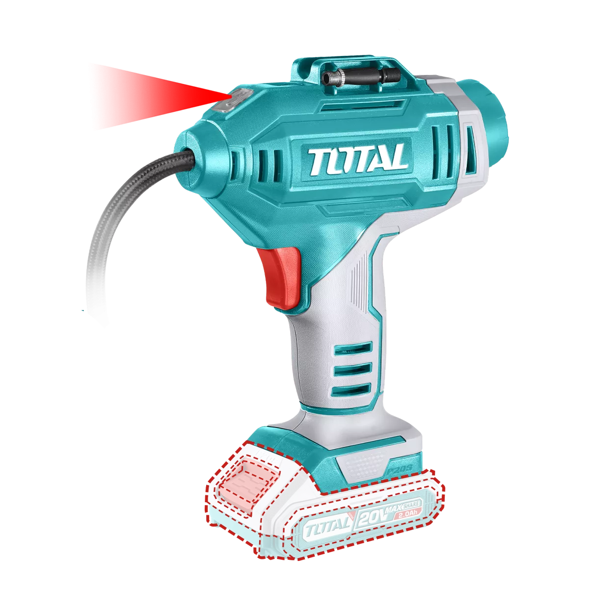 Compresor Aer - 150Psi/10.34Bar - Li-Ion - 20V (Nu Include Acumulator Si Incarcator) - Total - imagine 2