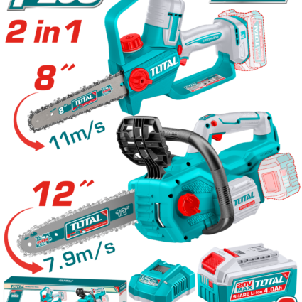 Kit Combo 20V – Fierastrau Electric Pentru Crengi, Drujba 12” (Include 2 Acumulatori , 1 In – Total, Brushless