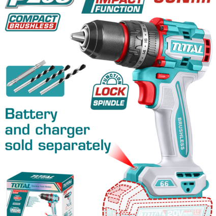 MASINA DE GAURIT CU PERCUTIE – 20V – 66N.m MOTOR FARA PERII (NU INCLUDE ACUMULATOR) – TOTAL, Brushless