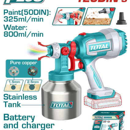 Pistol De Vopsit – 800Ml – Li-Ion – 20V (Nu Include Acumulator) – Total