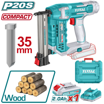 PISTOL PENTRU CUIE 20V-2.0Ah 15MM-35MM (INCLUDE ACUMULATOR + INCARCATOR) – TOTAL