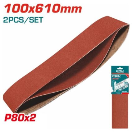 SET 2 BUC HARTIE ABRAZIVA PENTRU SLEFUITOR 100x610mm, P80 – TOTAL