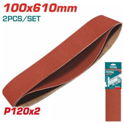 SET 2 BUC HARTIE ABRAZIVA PENTRU SLEFUITOR 100x610mm, P120 – TOTAL