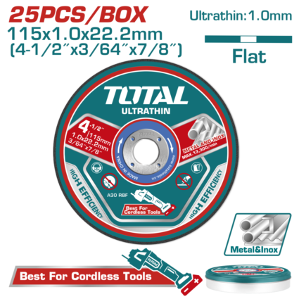 Set 25 Discuri Abrazive Taiere Metale – 115Mm(4-1/2″)X1.0Mm(3/64″)X22.2Mm(7/8″) – Total