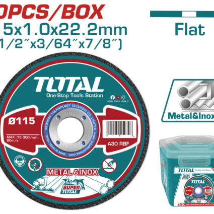 SET 50 DISCURI ABRAZIVE TAIERE METALE – 115mm(4 1/2″)X1.0mm(3/64″)X22.2mm(7/8″) – TOTAL