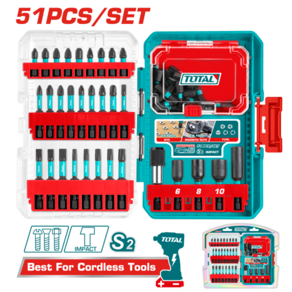 Set 51 Piese Biti De Impact Pentru Surubelnita – Total