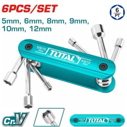 SET 6 BUC CHEI TUBULARE CU MANER, 5mm, 6mm, 8mm, 9mm, 10mm, 12mm – TOTAL