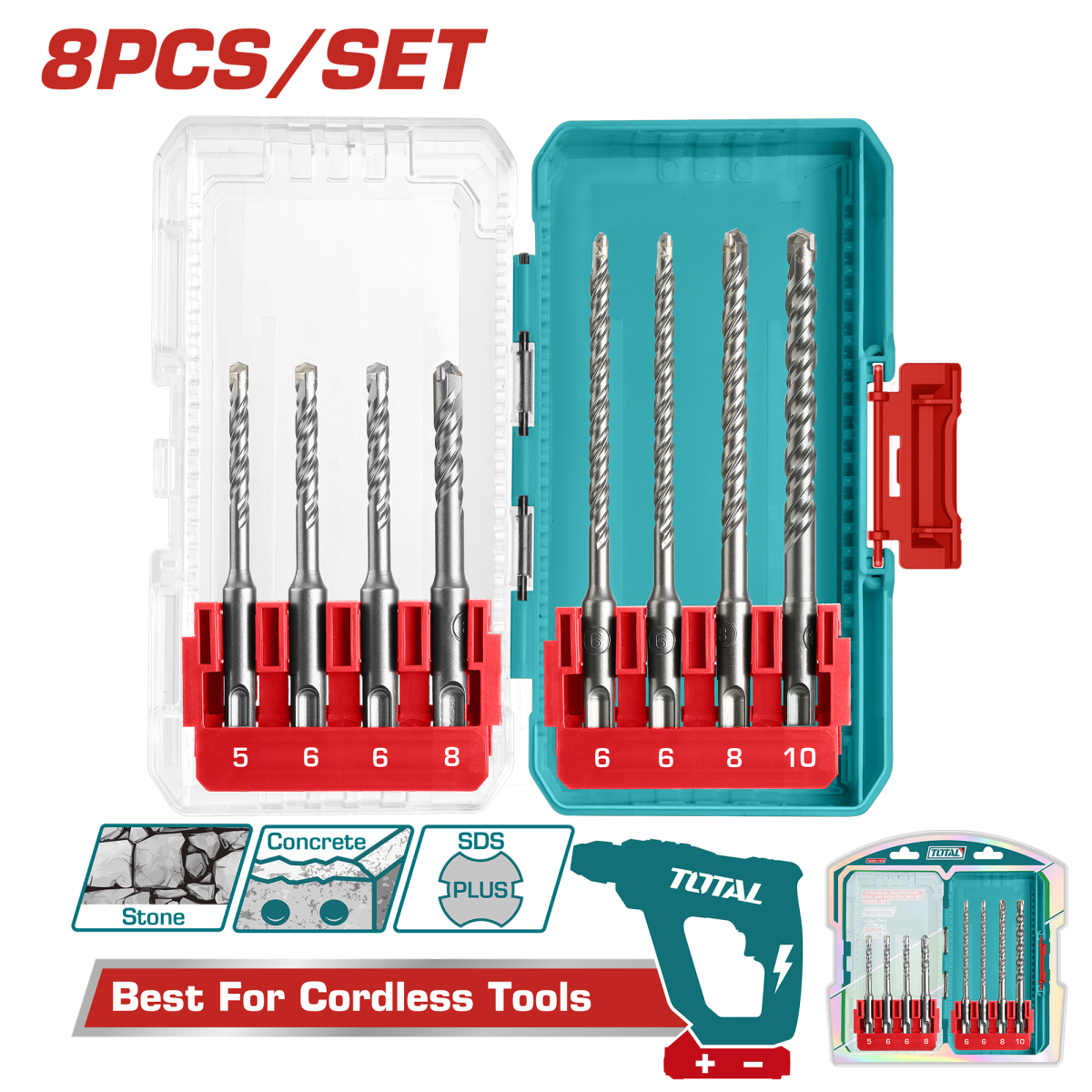 SET 8 BURGHIE PRINDERE SDS PLUS - TOTAL