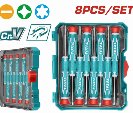Set 8 Surubelnite De Precizie – Cr-V (Industrial) – Total