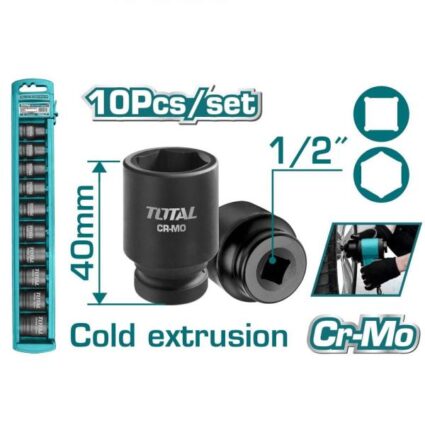 Set Chei Tubulare De Impact – 10 Buc – 10-24Mm – Total