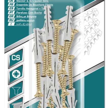TOTAL – SET DIBLURI CU SURUBURI – ST4.0X40MM – DIBLU-6X30MM – 15 BUC