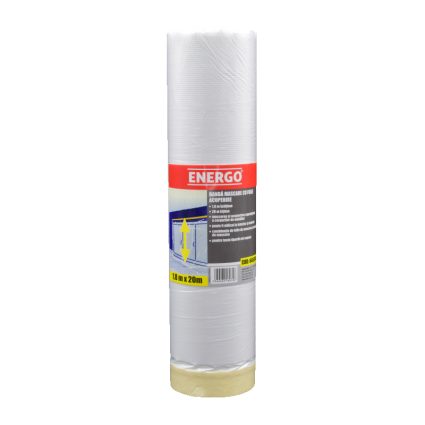 Banda mascare adeziva BMA 1820 cu folie de acoperire transparenta 1.8x20m