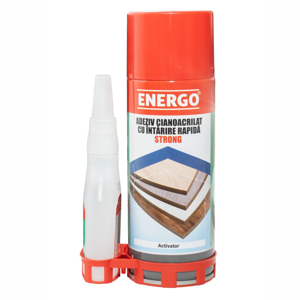 Adeziv cu intarire rapida STRONG cianoacrilat 100 grame cu activator 400 ml pentru lemn/PAL/MDF - imagine 2