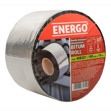 Banda etansare bituminoasa BITUM TAPE folie aluminiu latime 100mm L-10m g-1.5mm rezistenta UV pentru hidroizolatii