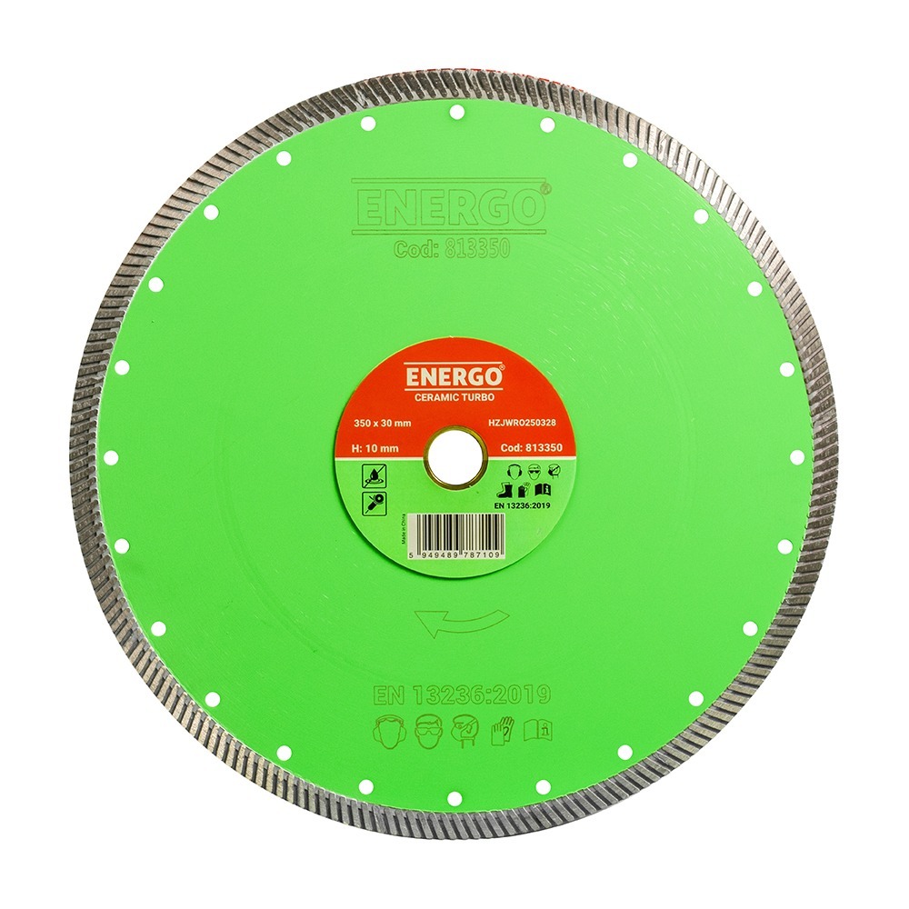Disc diamantat taiere CERAMIC TURBO 5S 350x30 mm (25,4 mm) GL sector continuu- turbo gresie/faianta-portelan ceramica-dura marmura granit - imagine 2