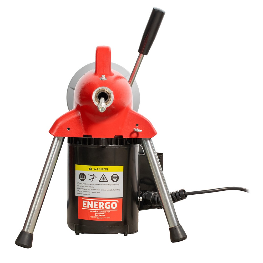 Masina de curatat tevi PIPE CLEAN diametre 3/4"-4"cablu flexibil D-16mm L-18.4m si 8 segmente x 2.3m cu 8 capete 400rpm 300W - imagine 5