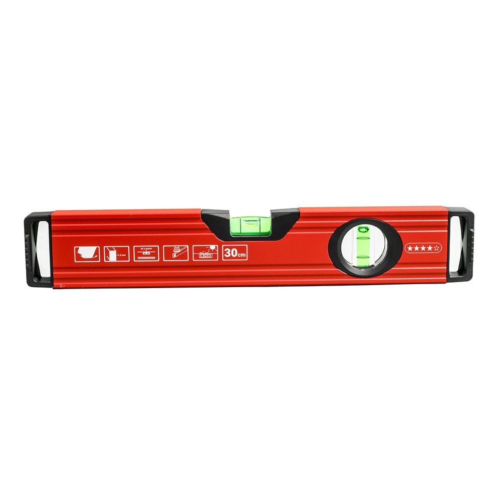 Nivela clasica antisoc L-30 cm PRECISION 4S din aluminiu cu 2 fiole si latura rectificata - imagine 3